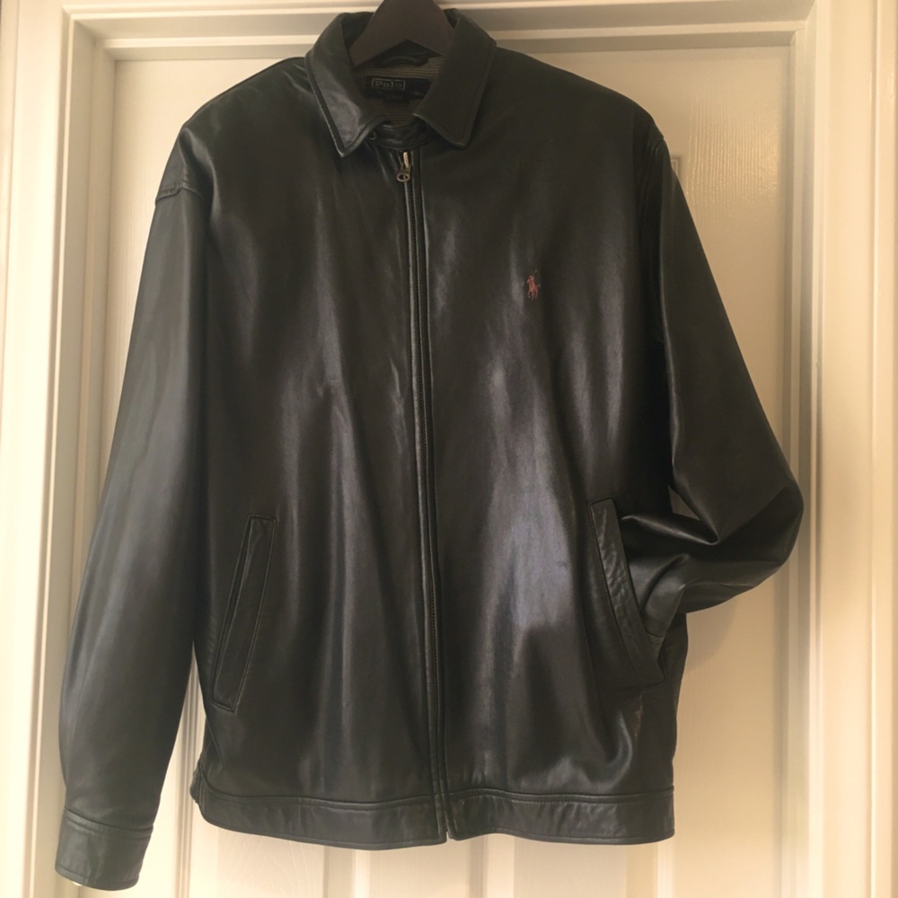 Men’s leather Polo Jacket
